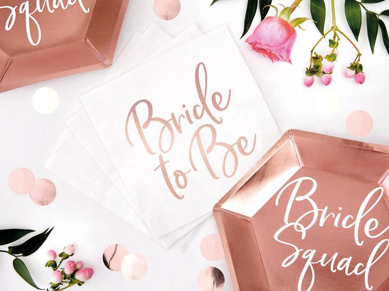 Servietten Bride to Be, roségold, 33x33cm (1 VPE / 20 Stk.) - FeierGlanz