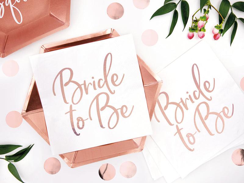 Servietten Bride to Be, roségold, 33x33cm (1 VPE / 20 Stk.) - FeierGlanz