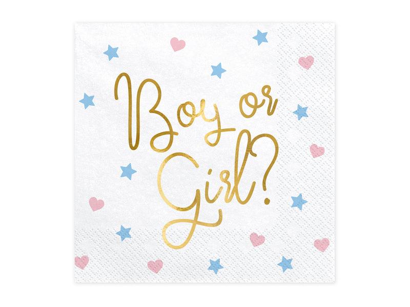 Servietten - Boy or Girl?, 33x33cm. (1 VPE / 20 Stk.) - FeierGlanz