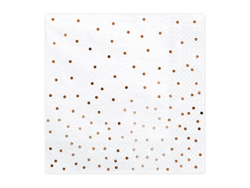 Servietten Punkte, weiß, 33x33cm (1 VPE / 20 Stk.) - FeierGlanz