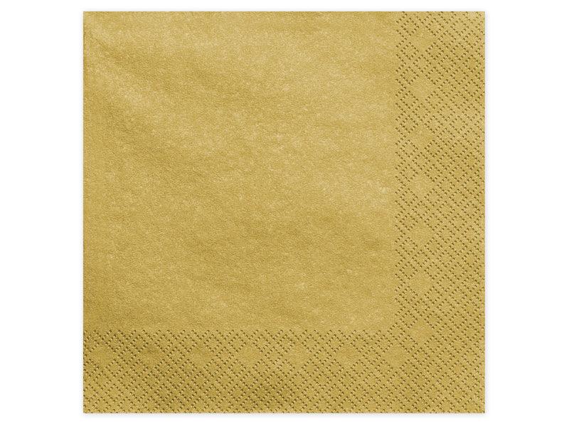 Dreilagige Servietten, gold-metallic, 40x40cm (1 VPE / 20 Stk.) - FeierGlanz