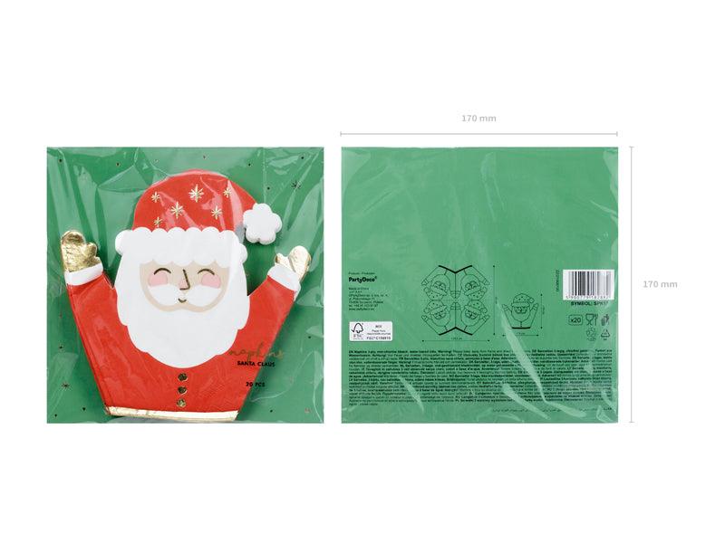 Servietten Weihnachtsmann, Mix, 16x15cm (1 VPE / 20 Stk.) - FeierGlanz