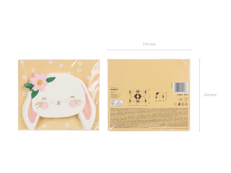 Servietten Kaninchen, Mix, 14,5x12 cm (1 VPE / 20 Stk.) - FeierGlanz