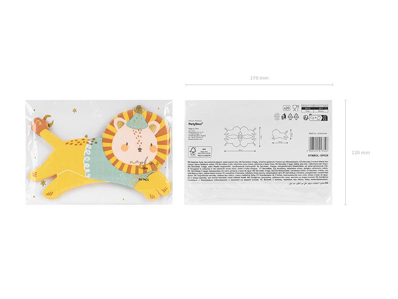 Papierservietten Löwe, mix, 16x10 cm (1 VPE / 20 Stk.) - FeierGlanz