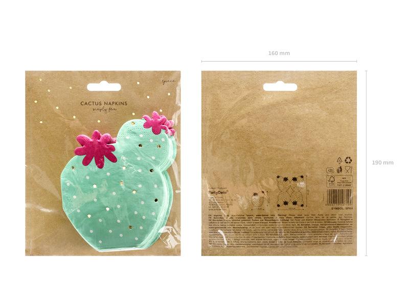 Servietten Kaktus, Mix, 11,5x13,5cm (1 VPE / 20 Stk.) - FeierGlanz