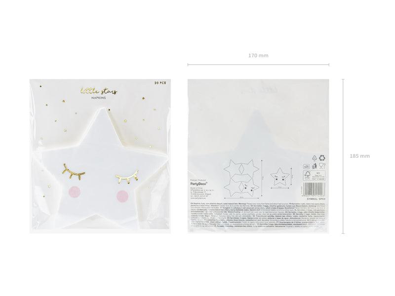 Servietten Little Star - Stern, 16x16cm (1 VPE / 20 Stk.) - FeierGlanz