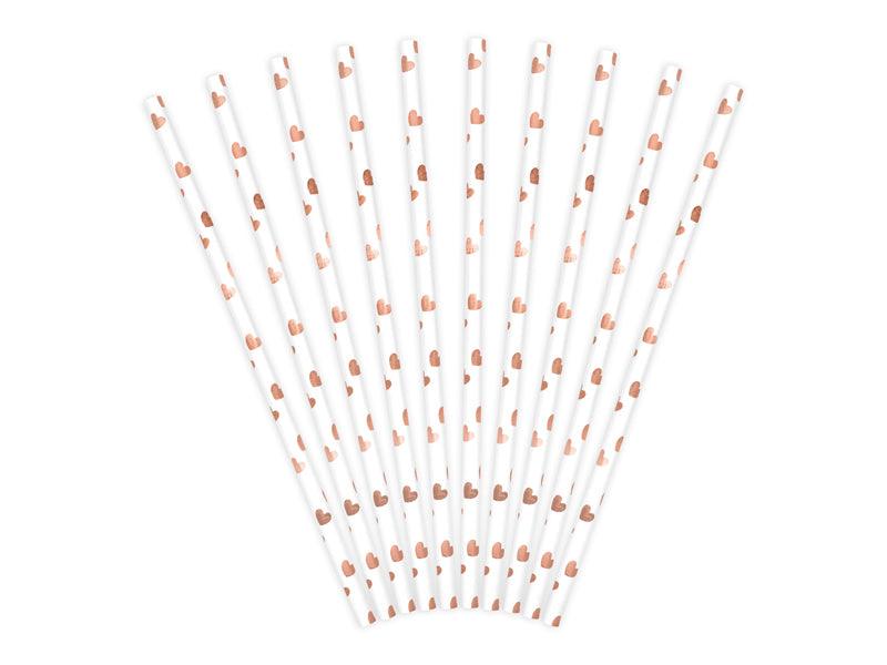 Papierstrohhalme, hell-roségold, 19,5 cm (1 VPE / 10 Stk.) - FeierGlanz