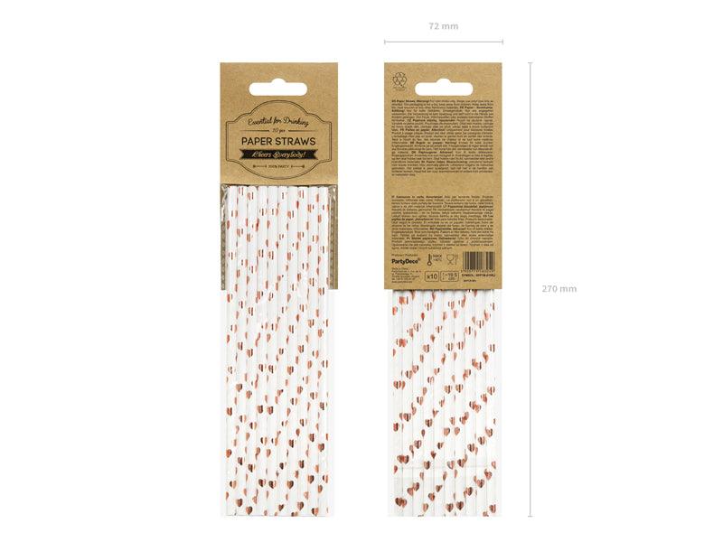 Papierstrohhalme, hell-roségold, 19,5 cm (1 VPE / 10 Stk.) - FeierGlanz