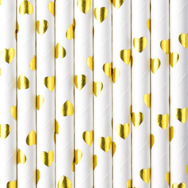 Papierstrohhalme, gold, 19,5 cm (1 VPE / 10 Stk.) - FeierGlanz