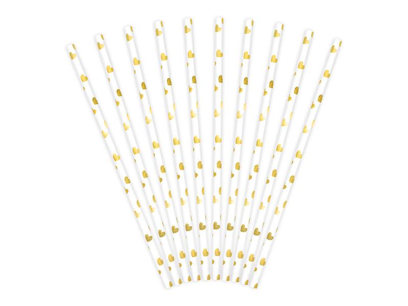 Papierstrohhalme, gold, 19,5 cm (1 VPE / 10 Stk.) - FeierGlanz