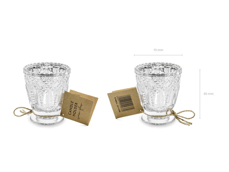 Eleganter Kerzenhalter, 8 cm (4 Stück im Set) - FeierGlanz