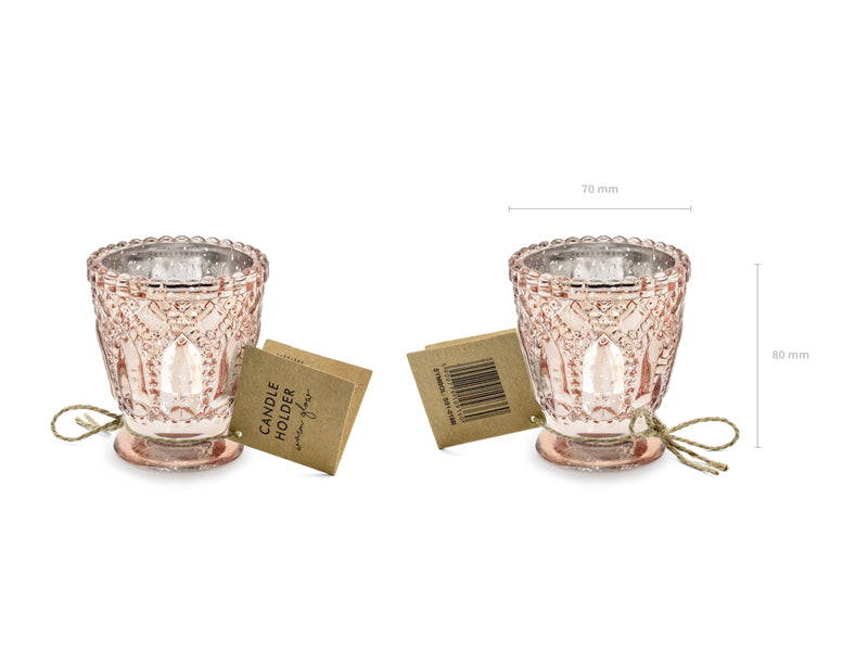 Eleganter Kerzenhalter, 8 cm (4 Stück im Set) - FeierGlanz