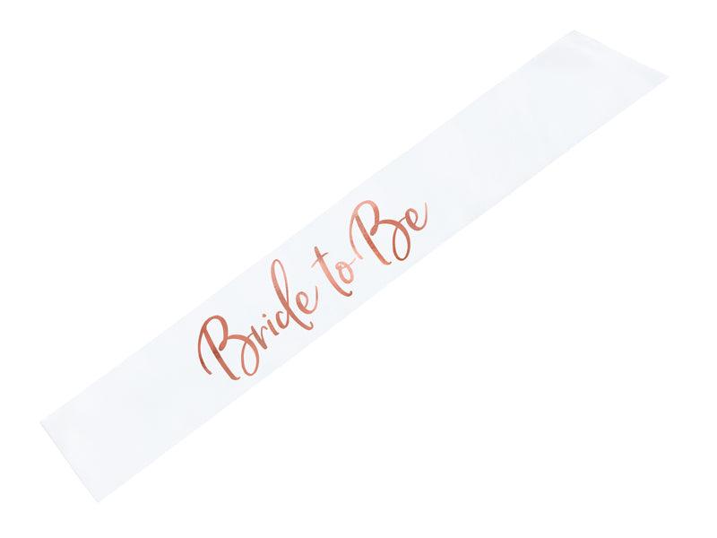 Schärpe Bride to be, weiß, 75cm - FeierGlanz