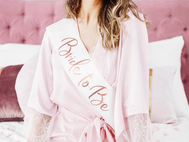 Schärpe Bride to be, weiß, 75cm - FeierGlanz