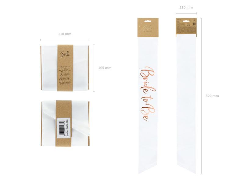 Schärpe Bride to be, weiß, 75cm - FeierGlanz