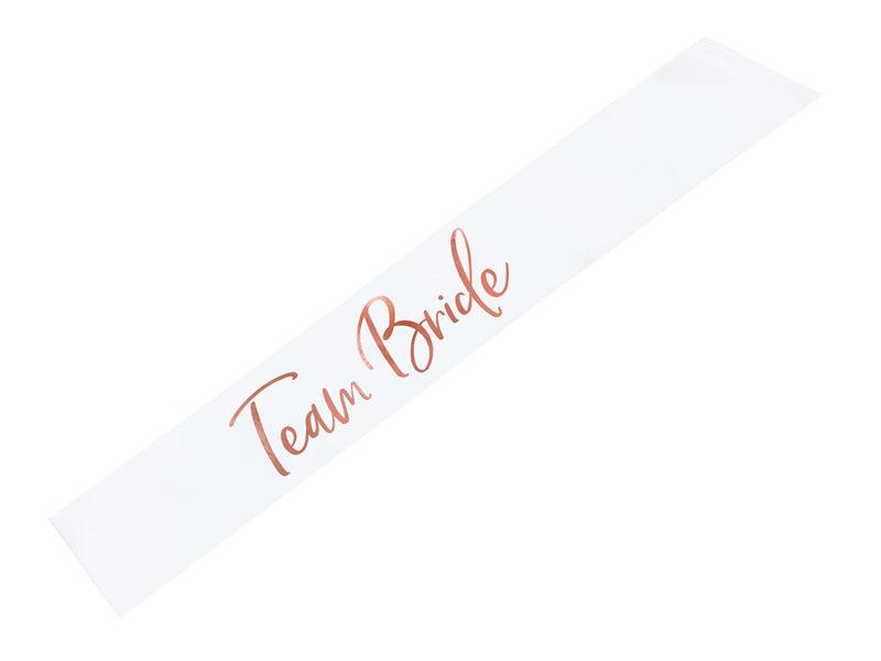 Schärpe Team Bride, weiß, 75cm - FeierGlanz