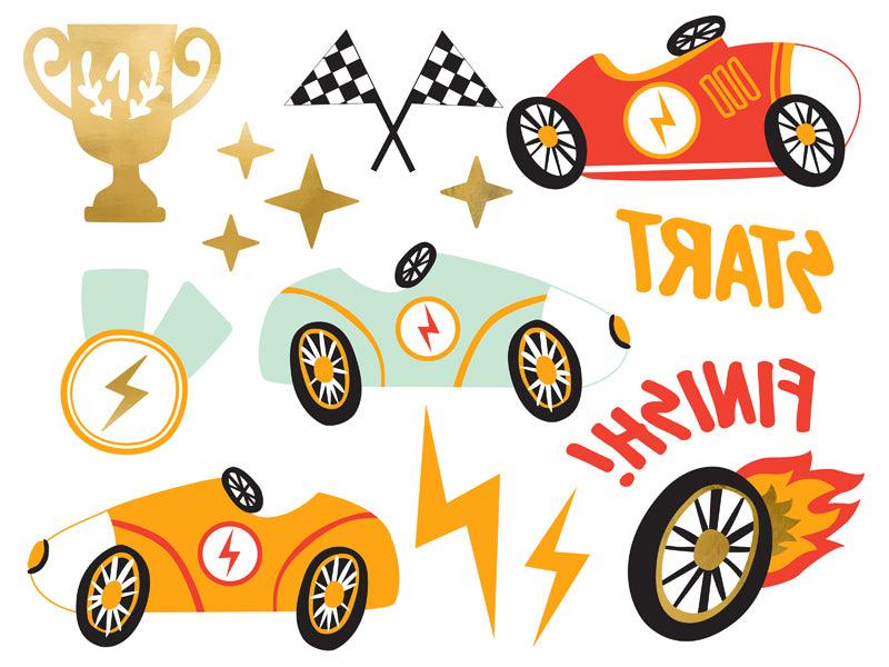 Abwaschbare Tattoos Autos, Mix (1 VPE / 11 Stk.) - FeierGlanz