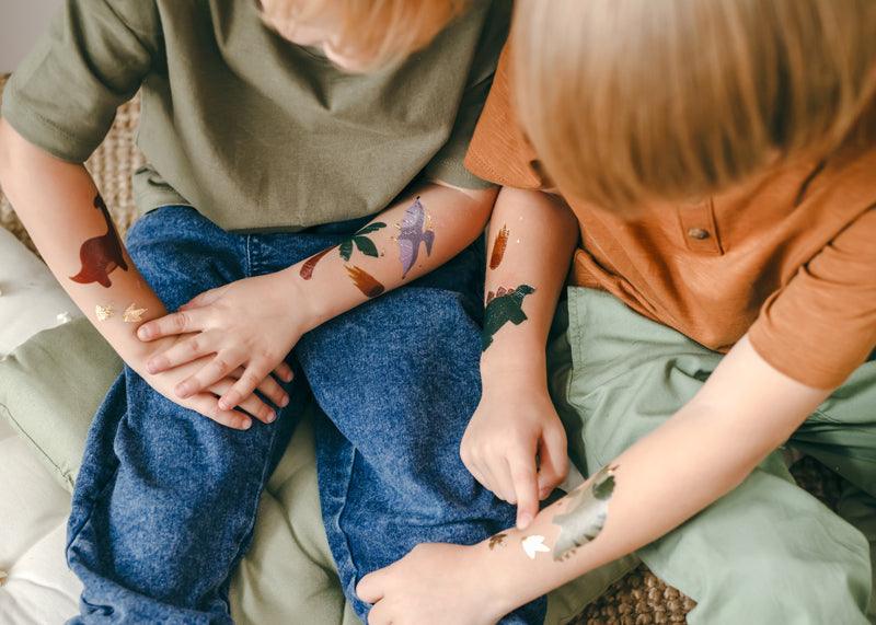 Abwaschbare Tattoos Dinosaurier, Mix (1 VPE / 13 Stk.) - FeierGlanz