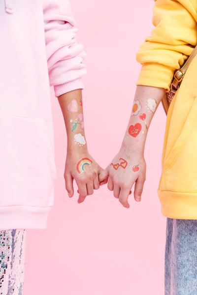 Abwaschbare Tattoos Gänseblümchen, Mix (1 VPE / 14 Stk.) - FeierGlanz
