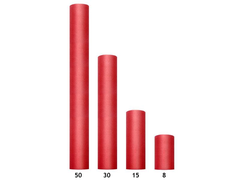 Tüll glatt, rot, 0,15 x 9m (1 Stk. / 9 lfm) - FeierGlanz