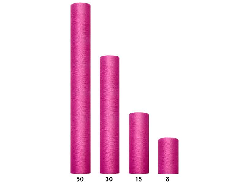 Tüll glatt, fuchsia, 0,15 x 9m (1 Stk. / 9 lfm) - FeierGlanz