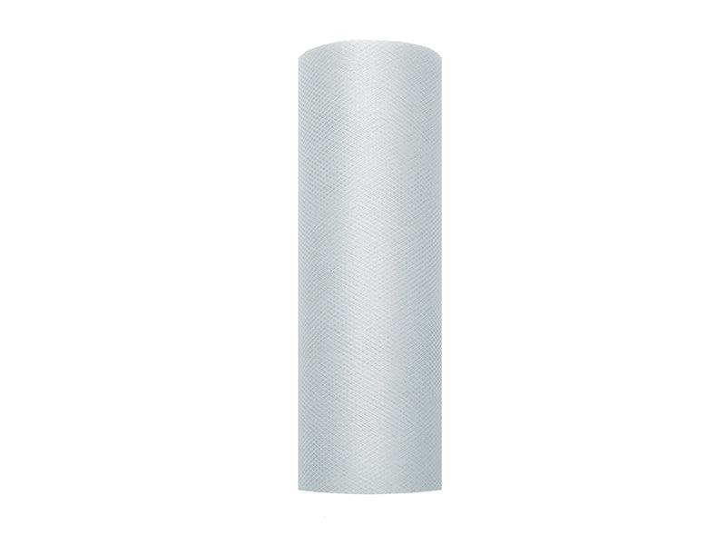 Tüll glatt, grau, 0,15 x 9m (1 Stk. / 9 lfm) - FeierGlanz