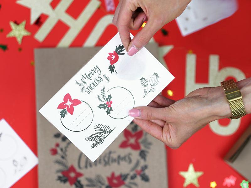 Geschenktüten Merry Little Christmas, Kraft, 25x11x27cm (1 VPE / 3 Stk.) - FeierGlanz