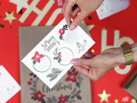 Geschenktüten Merry Little Christmas, Kraft, 25x11x27cm (1 VPE / 3 Stk.) - FeierGlanz