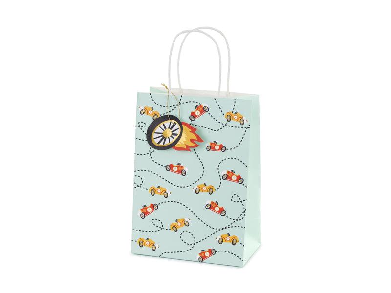 Geschenktüte Autos, 10,5x18x25 cm, Farbenmix - FeierGlanz