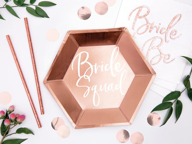 Teller Bride Squad, roségold, 23cm (1 VPE / 6 Stk.) - FeierGlanz