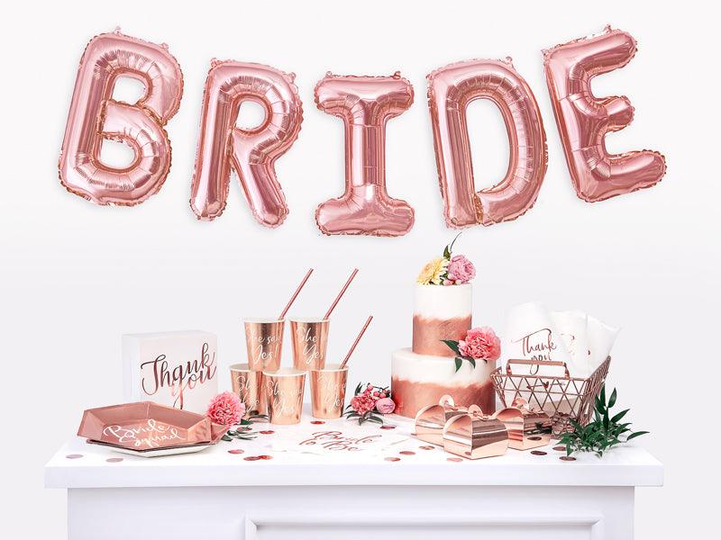 Teller Bride Squad, roségold, 23cm (1 VPE / 6 Stk.) - FeierGlanz