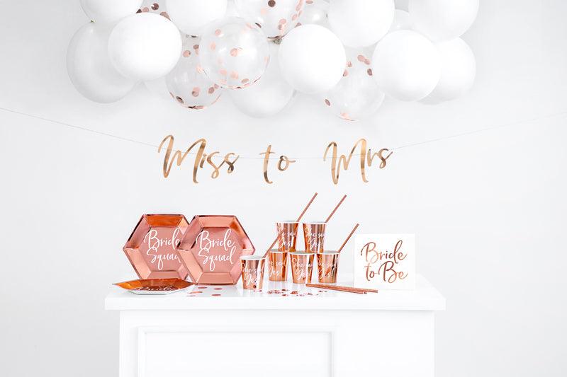 Teller Bride Squad, roségold, 23cm (1 VPE / 6 Stk.) - FeierGlanz