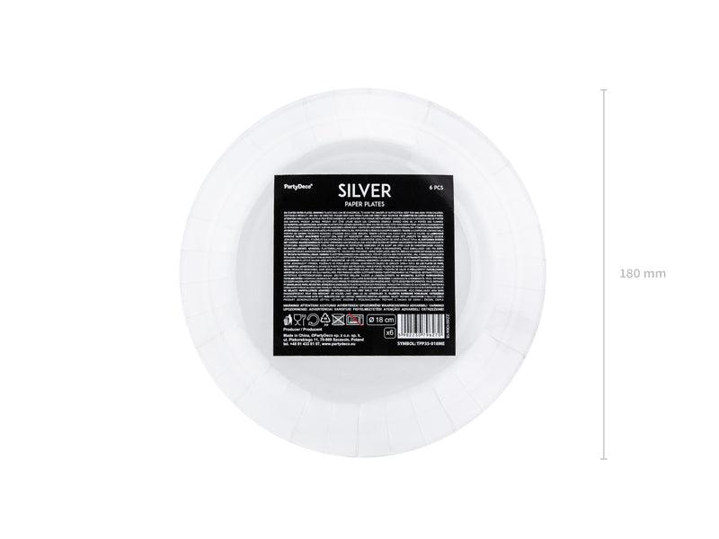 Teller, silber, 18cm (1 VPE / 6 Stk.) - FeierGlanz