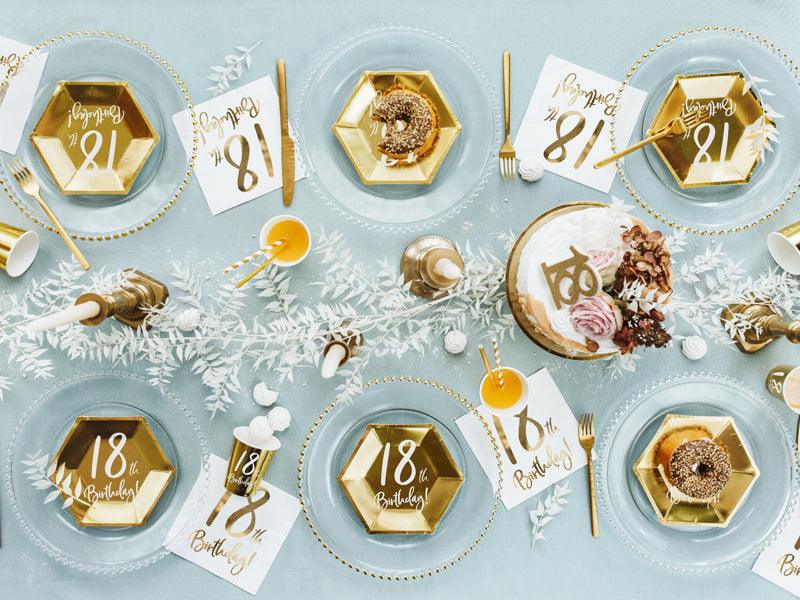 Teller 18th Birthday, gold, 20cm (1 VPE / 6 Stk.) - FeierGlanz