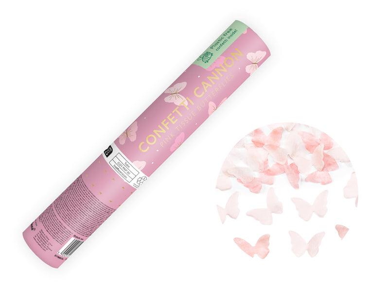 Rohr schießt rosa Schmetterlinge, 20 Zentimeter. - FeierGlanz