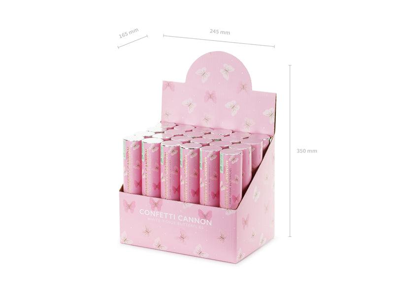 Rohr schießt rosa Schmetterlinge, 20 Zentimeter. - FeierGlanz