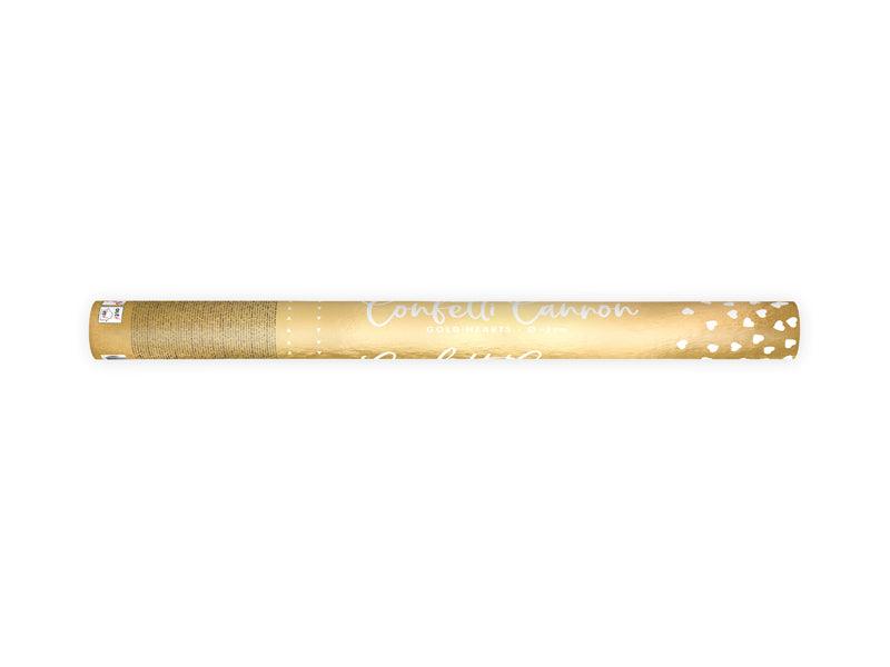 Konfettikanone mit Herzen, gold, 60cm - FeierGlanz
