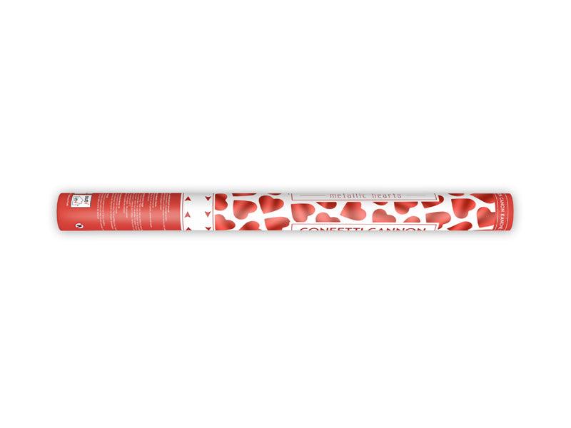 Konfettikanone mit Herzen, rot, 60cm - FeierGlanz