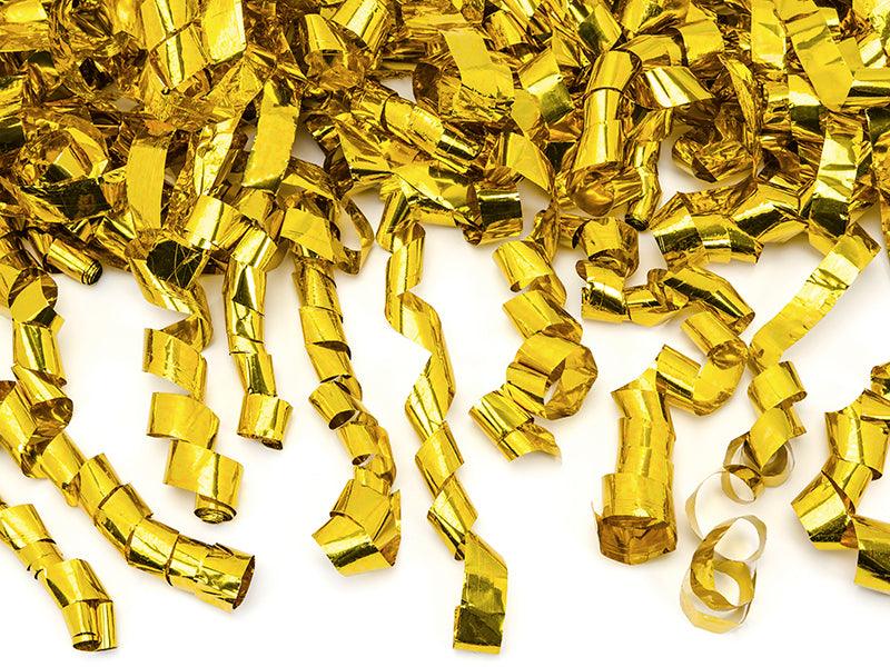 Konfettikanone mit Luftschlangen, gold, 40cm - FeierGlanz