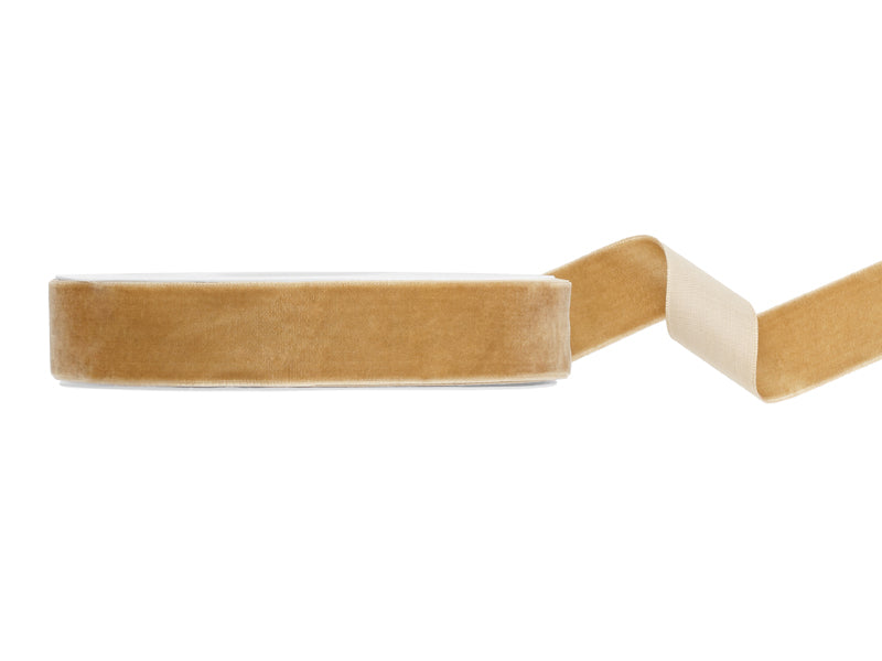 Veloursband, kaltgold, 25mm/10m - FeierGlanz