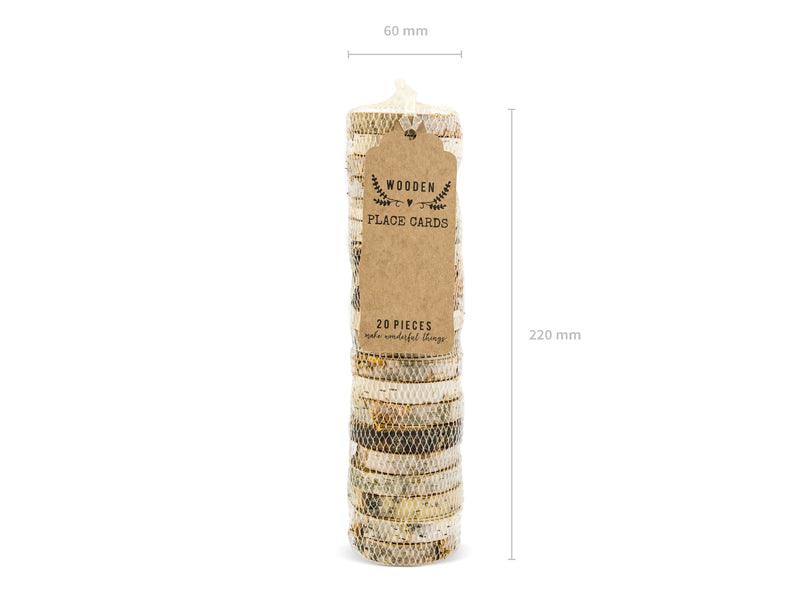 Tischkarten aus Holz, Durchmesser 4,5-6,5cm (1 VPE / 20 Stk.) - FeierGlanz