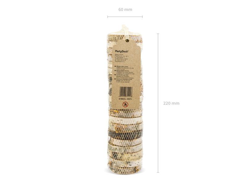Tischkarten aus Holz, Durchmesser 4,5-6,5cm (1 VPE / 20 Stk.) - FeierGlanz