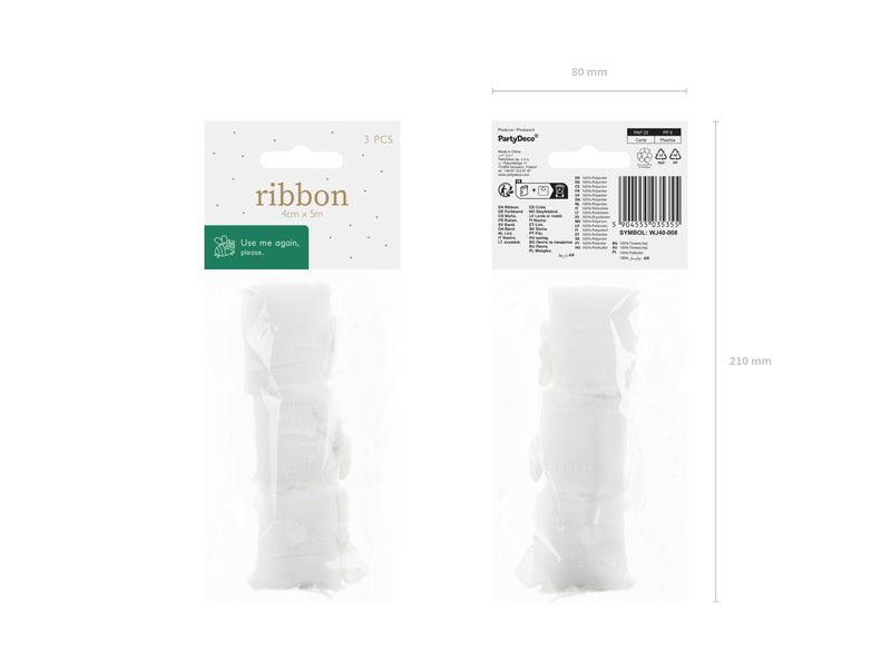 Chiffonband, weiß, 40mm/5m (1 VPE / 3 Stk.) - FeierGlanz
