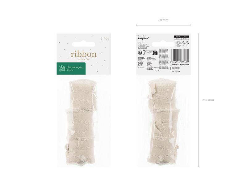 Chiffonband, hellbeige, 40mm/5m (1 VPE / 3 Stk.) - FeierGlanz