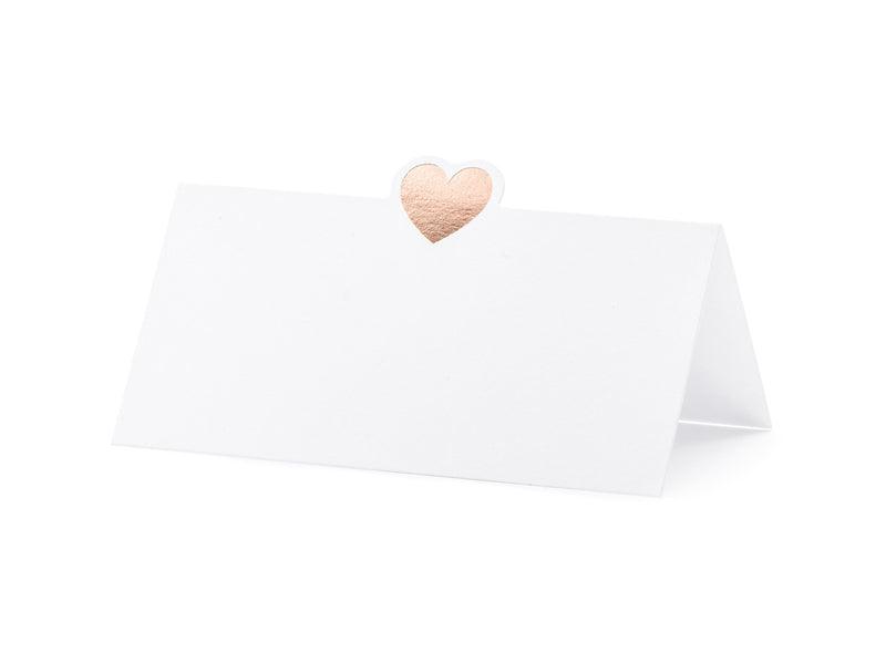 Tischkarten - Herz, roségold, 10x5cm (1 VPE / 10 Stk.) - FeierGlanz