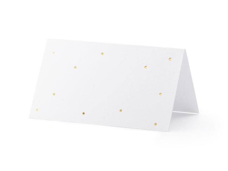 Tischkarten - Punkte, gold, 9,5x5,5cm (1 VPE / 10 Stk.) - FeierGlanz