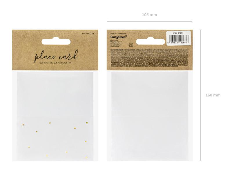 Tischkarten - Punkte, gold, 9,5x5,5cm (1 VPE / 10 Stk.) - FeierGlanz