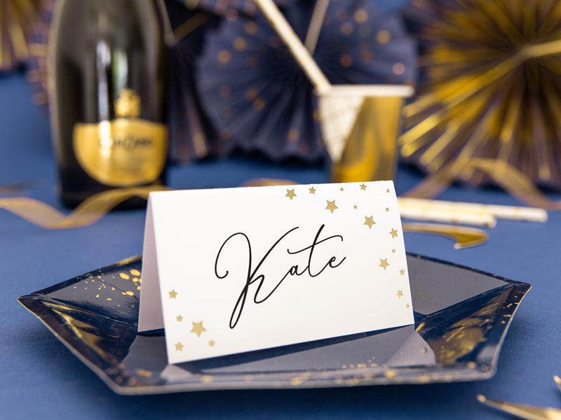Tischkarten Let's Celebrate - Sterne, 9,5x5,5cm (1 VPE / 10 Stk.) - FeierGlanz