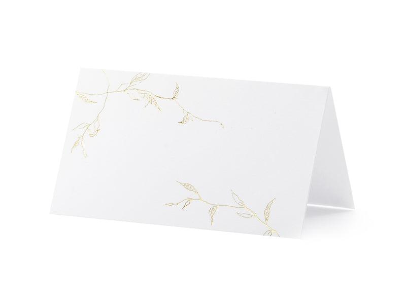 Tischkarten - Zweige, gold, 9,5x5,5cm (1 VPE / 10 Stk.) - FeierGlanz