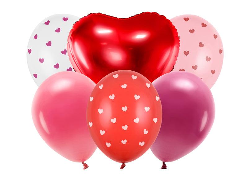 Luftbalons-Set Be mine valentine, Mix (1 VPE / 6 Stk.) - FeierGlanz